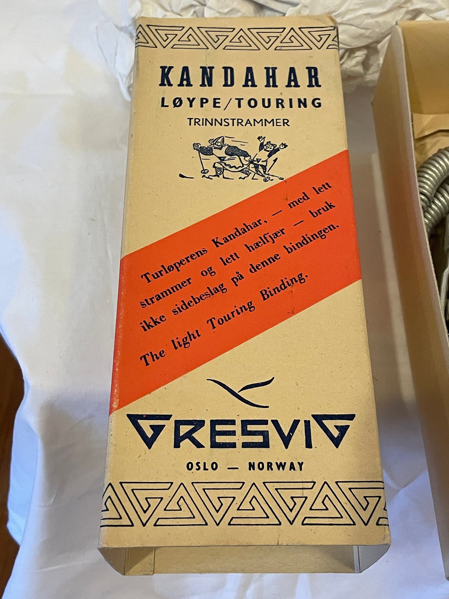 Gresvig Kandahar Cable Ski Bindings from Norway - 1950s - Mod. 22003 Men's - New in Original Box!!!