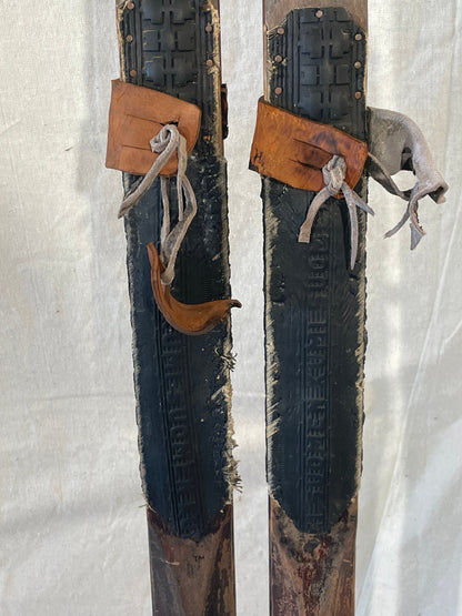 215cm SOLID WOOD Lampinen Vintage Cross-Country Skis from FINLAND - 1940s