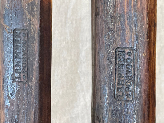 215cm SOLID WOOD Lampinen Vintage Cross-Country Skis from FINLAND - 1940s