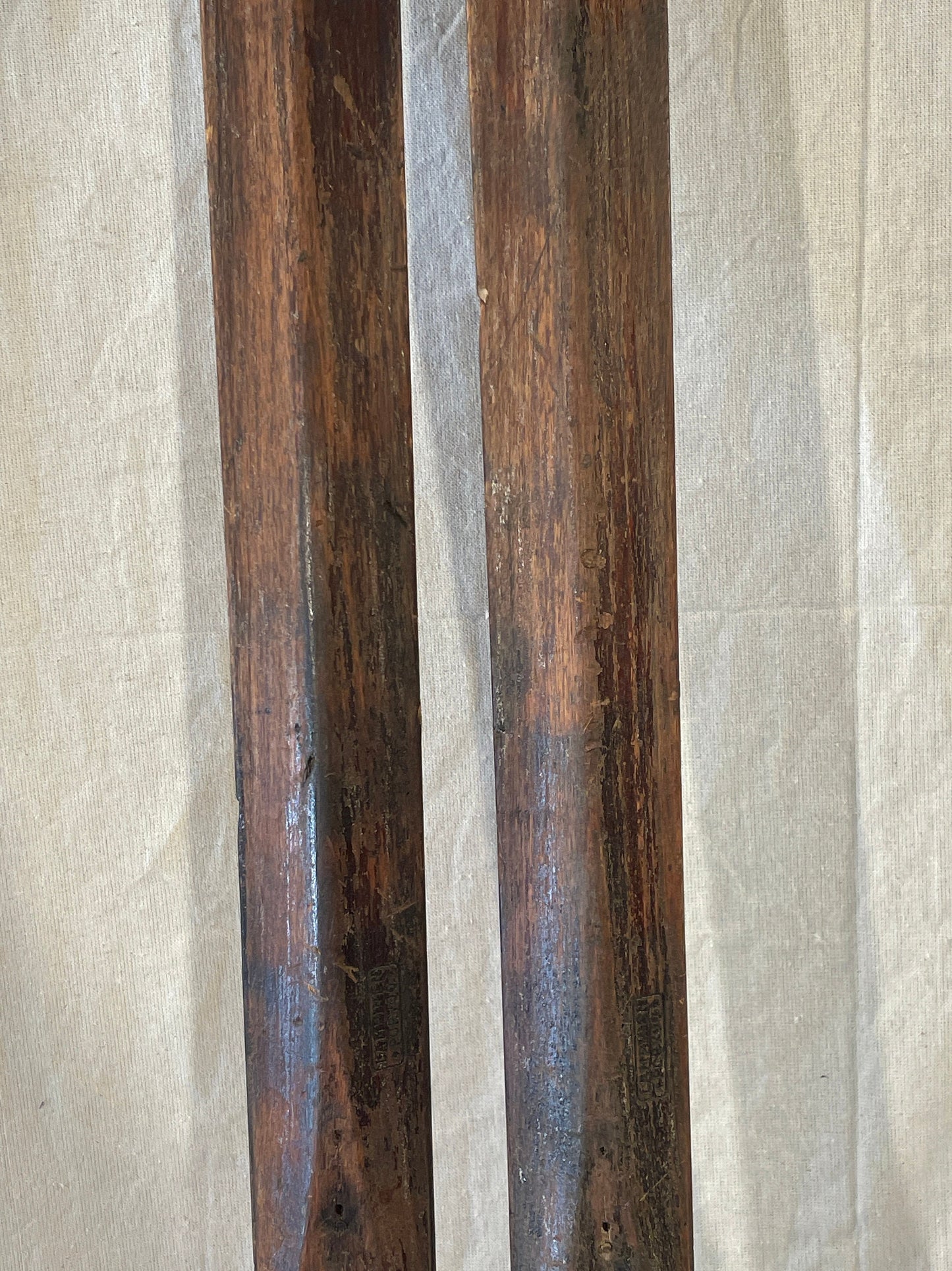 215cm SOLID WOOD Lampinen Vintage Cross-Country Skis from FINLAND - 1940s