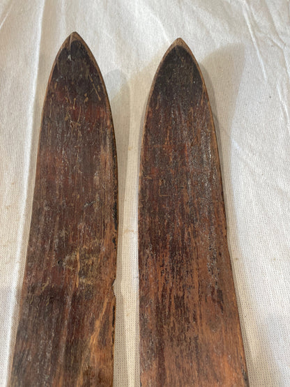 215cm SOLID WOOD Lampinen Vintage Cross-Country Skis from FINLAND - 1940s