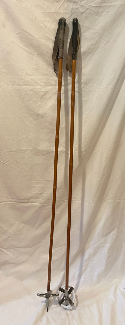 135cm Liljedahl Bamboo Cross-Country Ski Racing Poles - Mid 1960s!!