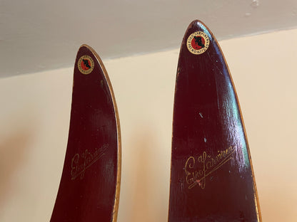 210cm Esko Järvinen Early 1960s Wood Cross-Country Racing Skis - Finland - SURVIVORS!!!