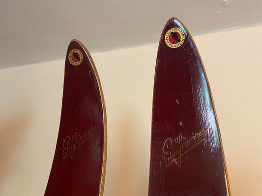 210cm Esko Järvinen Early 1960s Wood Cross-Country Racing Skis - Finland - SURVIVORS!!!