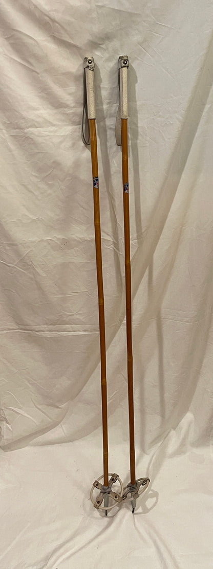 130cm Liljedahl Norwegian Bamboo Cross-Country Ski Racing Poles - Bamboo/Leather