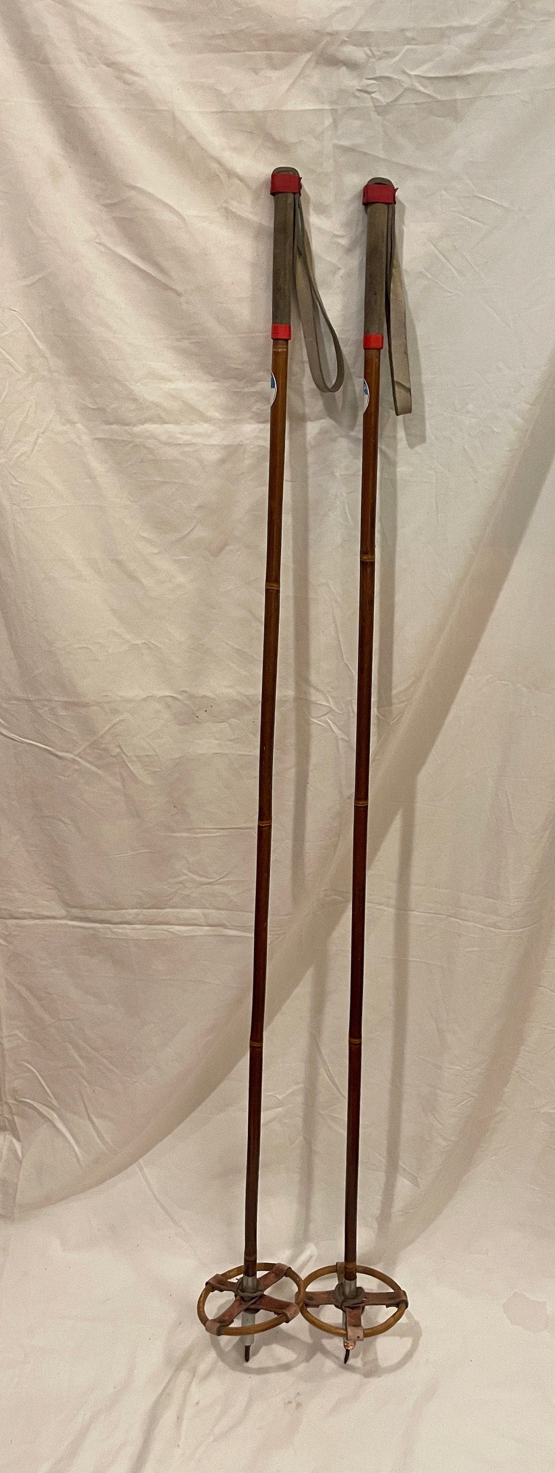 135cm "Korpela" Bamboo Cross-Country Ski Poles - Finland - 1960s