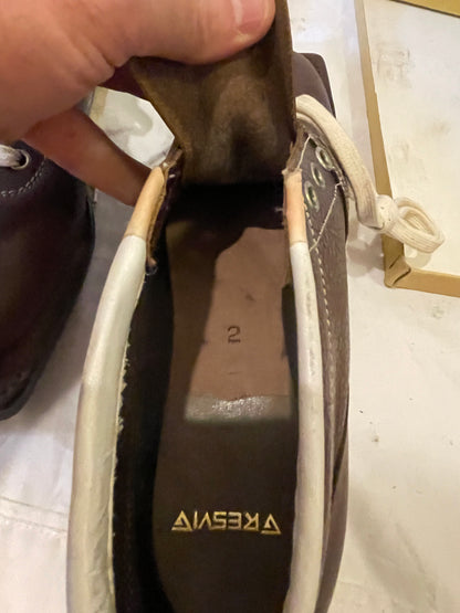 Size 42 (US Men's 8.5/9) Gresvig of Oslo 1960s ALL LEATHER Cross-Country Ski Boots - New Old Stock - New New New
