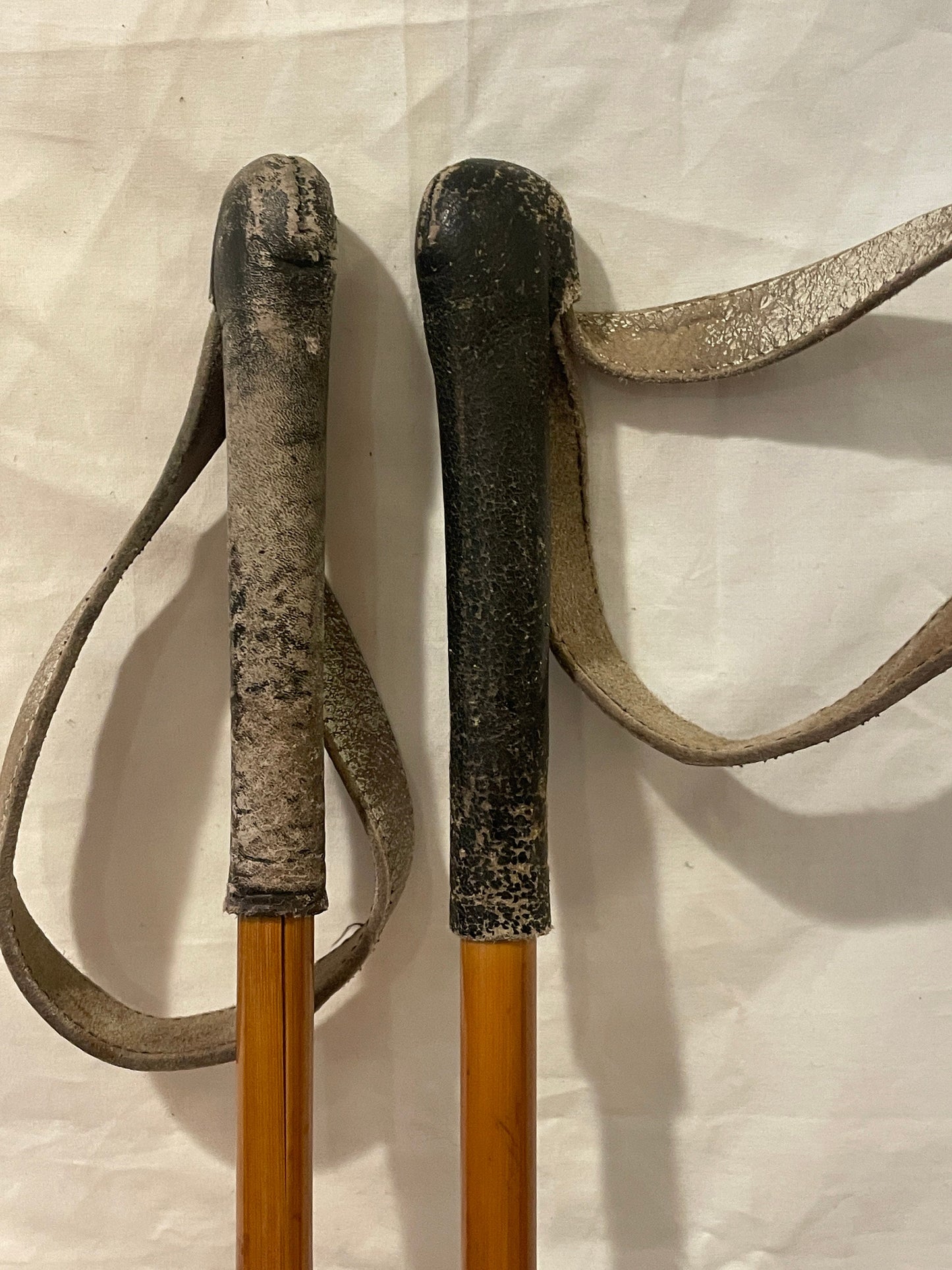 135cm Liljedahl Bamboo Cross-Country Ski Racing Poles - Mid 1960s!!