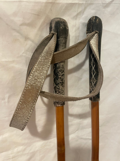 135cm Liljedahl Bamboo Cross-Country Ski Racing Poles - Mid 1960s!!