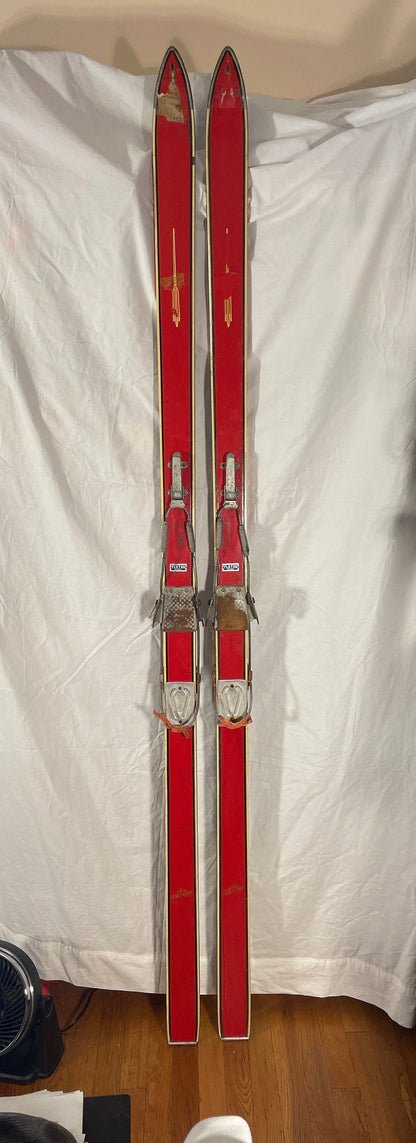 210cm Bonna of Norway Early 1960s Alpine/Backcountry Metal Edge Skis - RARE