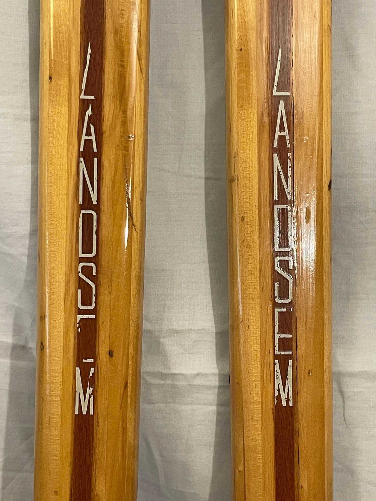 210cm Landsem Late 1960s Wood Cross-Country Racing Skis - NORWAY - Decals in Good Shape!