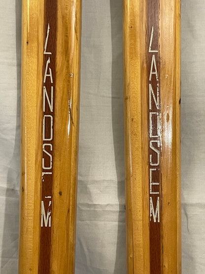 210cm Landsem Late 1960s Wood Cross-Country Racing Skis - NORWAY - Decals in Good Shape!