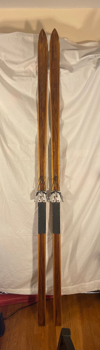 215cm Splitkein Early 1960s Wood Cross-Country Touring Skis - from NORWAY!!!