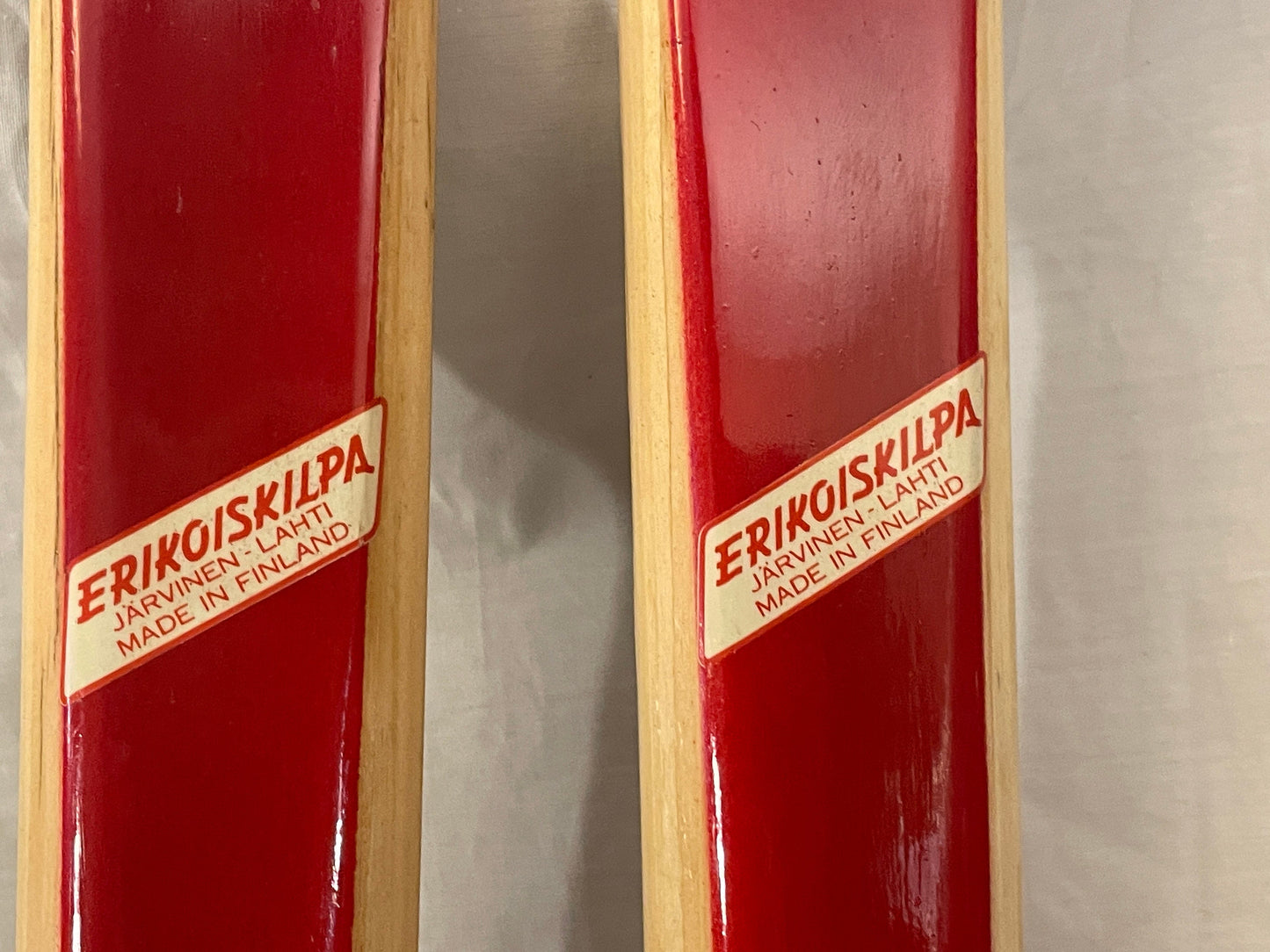 215cm Esko Järvinen Wood Cross-Country Racing Skis - Early 70s - Hickory Base/"Plastik" Edge!!!