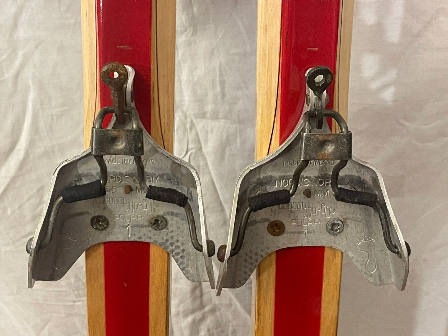 215cm Esko Järvinen Wood Cross-Country Racing Skis - Early 70s - Hickory Base/"Plastik" Edge!!!