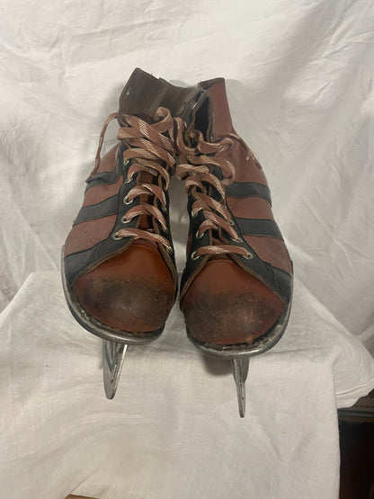 Sz 39 (US Men's 6.5/Women's 8-8.5) 1960s Gresvig All-Leather Ice Hockey Skates from NORWAY