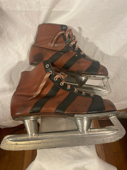 Sz 39 (US Men's 6.5/Women's 8-8.5) 1960s Gresvig All-Leather Ice Hockey Skates from NORWAY