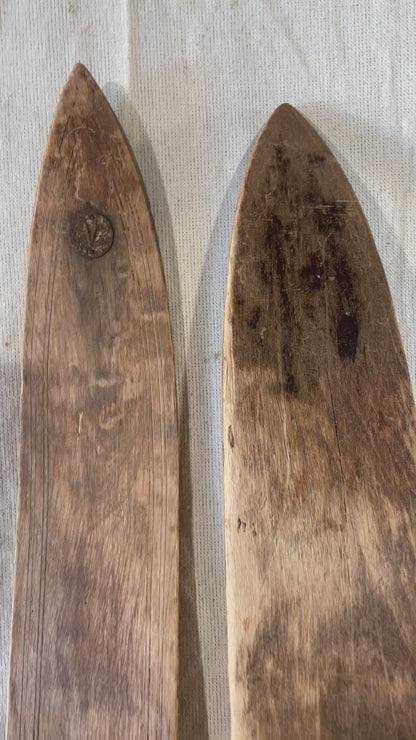 185cm SOLID WOOD Valtonen Vintage Cross-Country Skis from FINLAND - 1950s