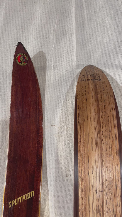 210cm Splitkein Mid-1960s Wood Cross-Country Touring Skis - Great Condition!