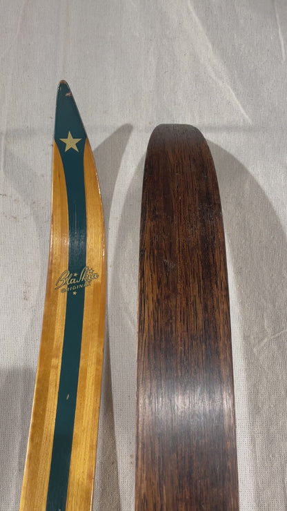 205cm Blå-Skia Wood Nordic Racing Skis - Early 1960s - BEAUTIFUL CONDITION!
