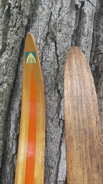 205cm Eggen 1970s Wood Cross-Country Racing Skis - Professionally Restored