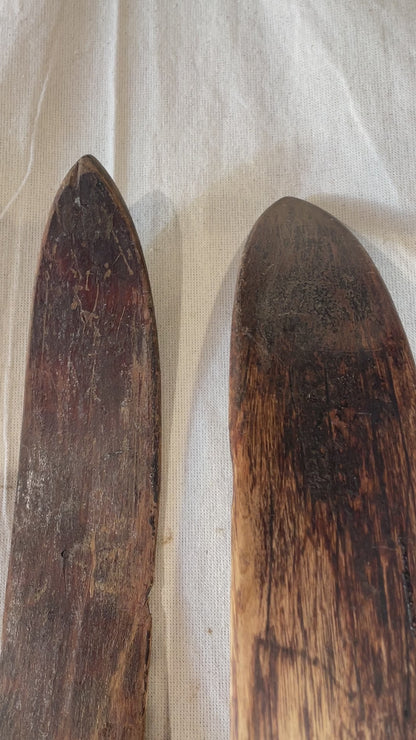 215cm SOLID WOOD Lampinen Vintage Cross-Country Skis from FINLAND - 1940s