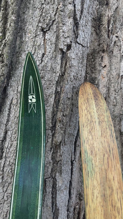 210cm Splitkein Sprint Green Early 1970s Nordic Racing Skis - RARE!!!