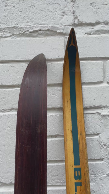 BARGAIN BIN!!! - 200cm Blå-Skia Wood Nordic Racing Skis - "Perma-Gli" Base - Almost Matching!!!