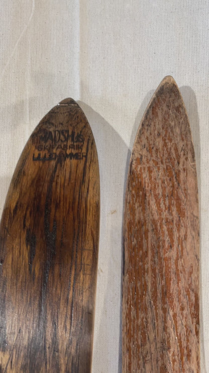 205cm Vintage Madshus of Norway Solid Hickory Cross-Country Skis - 1940s - "Cave Find"!!!!