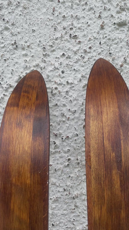 190cm Karhu "Lumi" Wood Cross Country Skis - Skillfully Repaired - Beautiful!!!