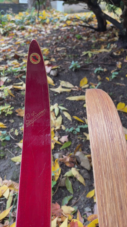 210cm Esko Järvinen "Kilpa Populär" ERIKOISKILPA Cross-Country Racing Skis - mid '60s - RARE