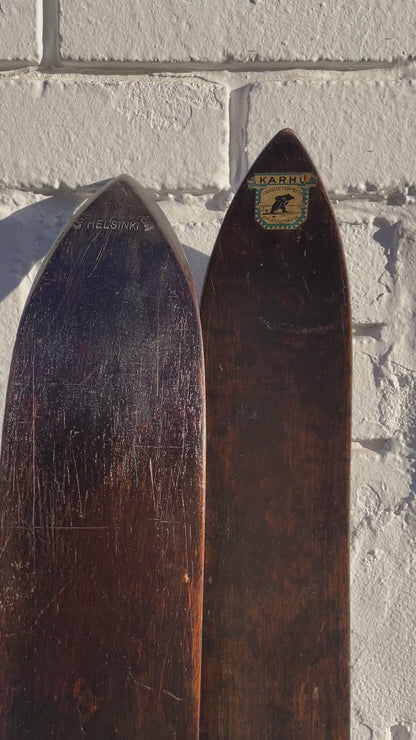 180cm Karhu of Finland Vintage-Retro-Really Old Wood Cross-Country Skis