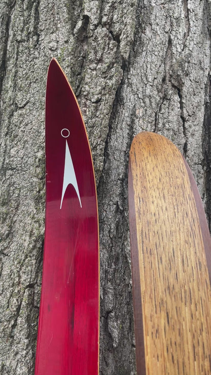 205cm Åsnes of Norway "Tur-Langrenn" 1970s Cross-Country Touring Skis - Lovely Red Color!!!