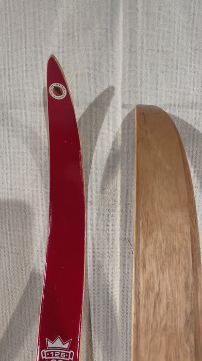 210cm Esko Järvinen Wood Cross-Country Racing Skis - Birch Base - Never Tarred